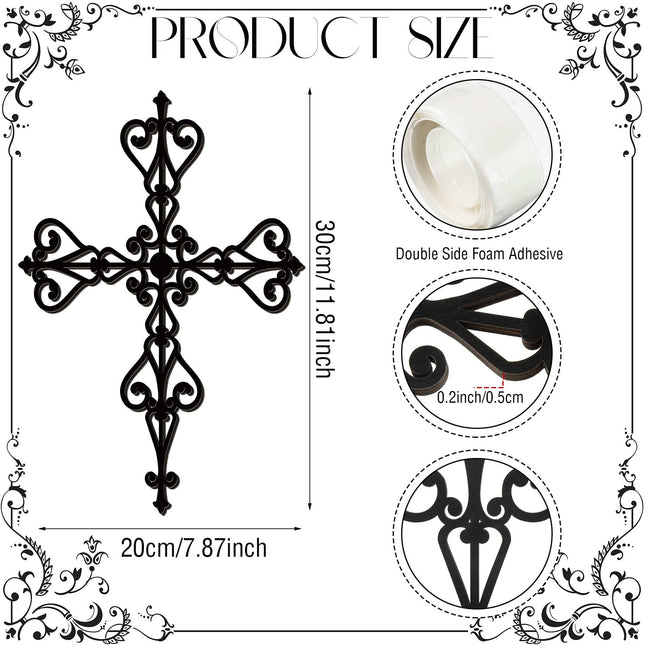 6 Pcs Wooden Wall Crosses Decor Religious Antique Wall Hanging Cross