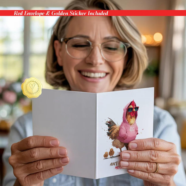 Funny Mother's Day Card Street Motherhood, 1PCS with Sticker