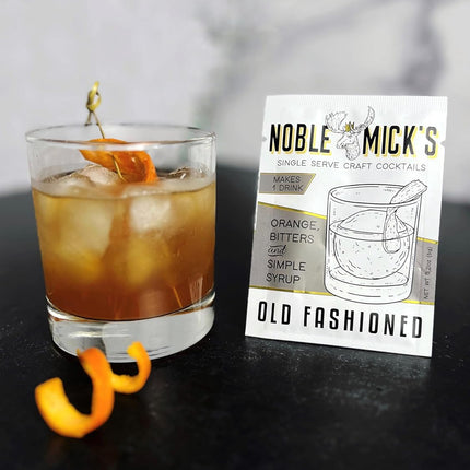 Noble Mick's Drink Mix, Bundle of 6 Packets, Low Calorie, Made in USA, Single Serve Craft Cocktails (Old Fashioned)