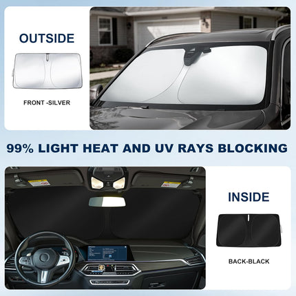Windshield Sun Shade Custom Fit Volvo XC40 2019-2026 Foldable Sunshade Double Layer Windshield Cover Window Shade Sun Protector Sun Visor Accessories