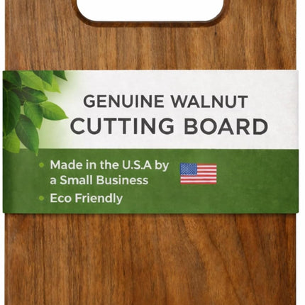 Handcrafted Walnut Wood Cutting Board with Built-In Handle – Premium U.S.A. Made Hardwood, Multiple Sizes – Thick Dark Walnut Chopping Block for Kitchen Prep & Serving (Small)