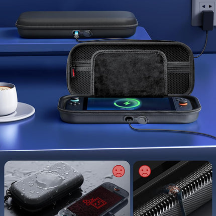 Auarte [Charge Inside] Switch 2 Carrying Case for Nintendo Switch 2 Console 2025 / Switch Original/Switch OLED, Slim Travel Carry Case for Switch 2 Accessories with 10 Game Card Storage (Black- 23 in 1)