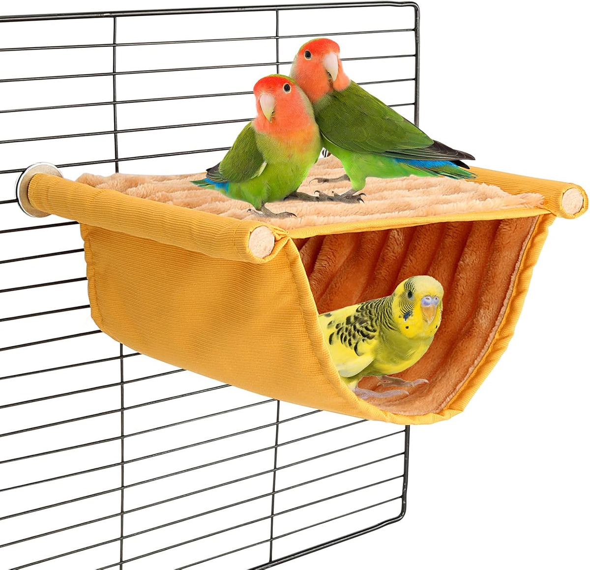 Winter Warm Hanging Bird Nest Bed Snuggle Hut - Medium Yellow