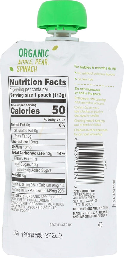 Organic Stage 2 Baby Food, Apple Spinach Blueberry Kale, 4 oz, Pack of 12 - photo 2