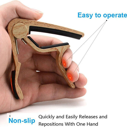 WINGO Guitar Capo for Acoustic and Electric Guitar with 5 Picks, Burlywood