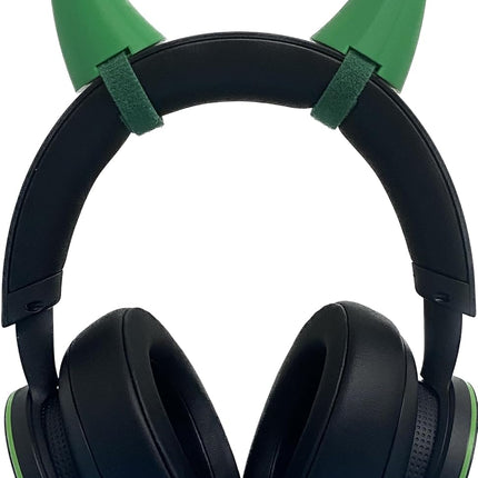 2x demon horns for Headset/Cosplay - Made In USA -16 Colors Combos (Green)