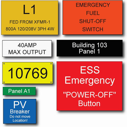 Engraved Electrical Panel Labels, Phenolic Labels, Breaker Box Label, Electric Meter Tags, Plastic Electrical Label, Plastic Tags
