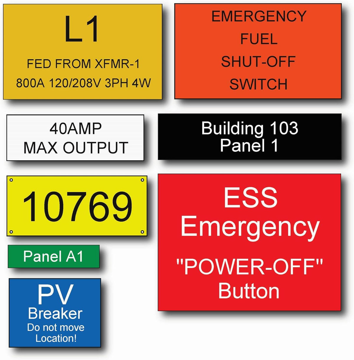 Engraved Electrical Panel Labels and Plastic Tags