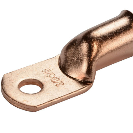 TEMCo 5 Pack Bare Copper Welding Battery Cable Ends, Lugs Terminal 3/0 AWG 5/16" Hole (6 AWG to 1/0 AWG Options Available)