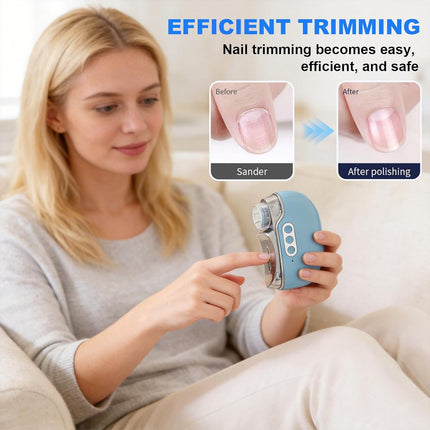 Electric Nail Clipper, 3 Speed Electric Nail Clippers for Seniors & Adults, Baby Electric Nail Trimmer with Light & Clip Storage, USB Electric Automatic Nail Clipper for Fingernail (Blue)