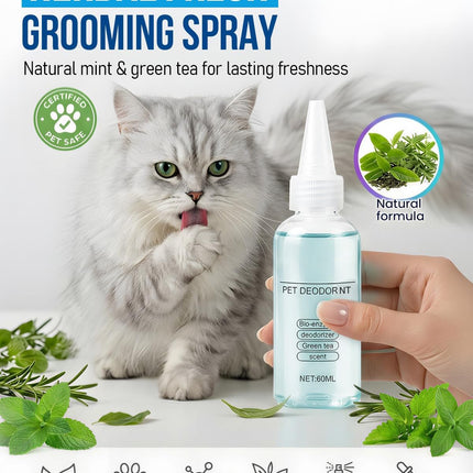 Spray Deshedding Brush for Cats & Dogs, 2-in-1 Mist Grooming Tool with Undercoat Removal, Anti-Static Pet Hair Remover, Gentle Stainless Steel Comb, No Flying Fur, Self Cleaning
