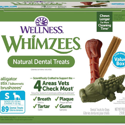 Wellness WHIMZEES Value Pack Dog Dental Treat, Chews, Freshens Breath, Small Size, 47.1 oz Box, 89 Count