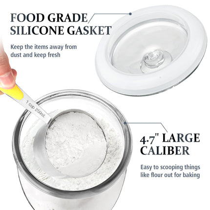 Wide Mouth Glass Jar with Airtight Lid, 1/2 Gal Clear Container