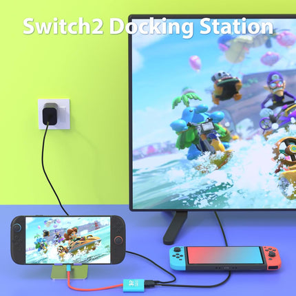 PURBHE Docking Station for Nintendo Switch 1/2 and Steam Deck, Support TV Dock Mode, Portable TV HDMI Adapter Accessories for Nintendo Switch 1 and OLED and 2, USB C to HDMI 2.0 Adapter