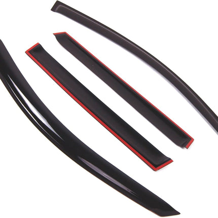 Tuningpros WD2-734 Dark Smoke 4 Pcs Set Window Visor (Outside Mount) Deflector Rain Guard Compatible with 2003-2010 Porsche Cayenne