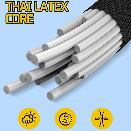 Lucky Straps 48" Black Adjustable Carabiner Bungee Cords with Hooks, 8 Pack