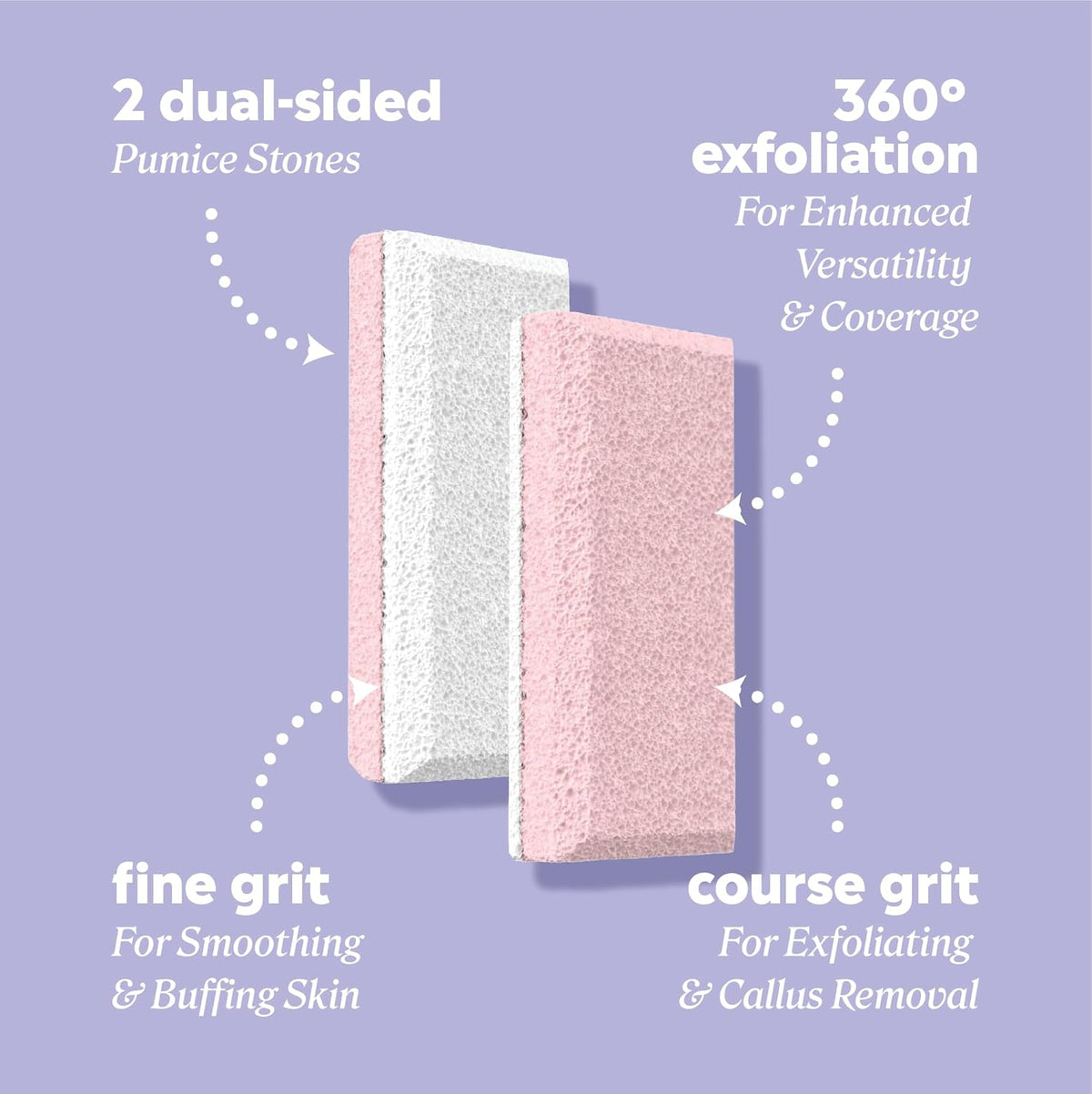 Double Sided Siliglass Pumice Stone Callus Remover, 2 Pack - photo 2