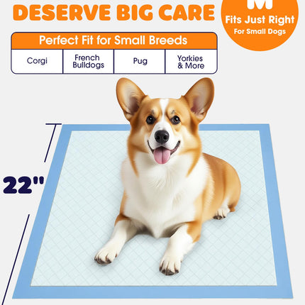 Puppy Pads, 22 x 22 in, Super Absorbent, Spill-Proof, 100 Packs