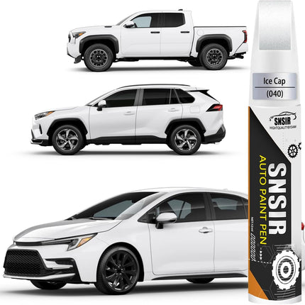Car Touch up Paint(040 Super White/Ice Cap) Compatible with Toyota, Car Paint Pen Scratch Repair Two-In-One Touch Up Paint, Premium Car Scratch Remover for Deep Scratches