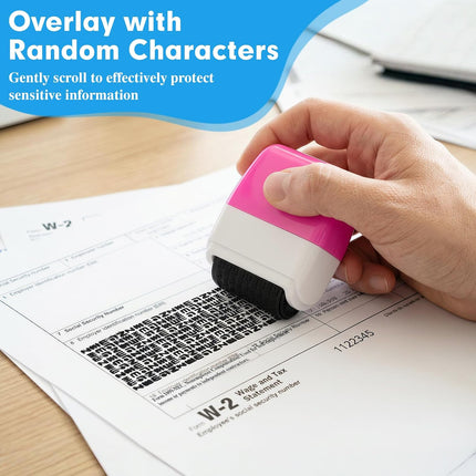2 Pack Identity Theft Protection Roller Stamp, Protect Your ID Theft Protection Roller Stamp, Confidential Stamp for Mail Address ID Blackout Privacy & Security