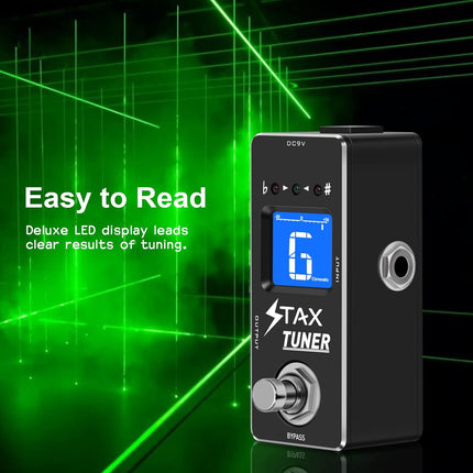 Stax Tuner Pedal Professional Chromatic Guitar Tuner Pedal with Pitch Indicator for Electric Guitar and Bass True Bypass