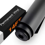Matte Black Permanent Vinyl Roll, 12" x14FT, for Car Decals & Signs