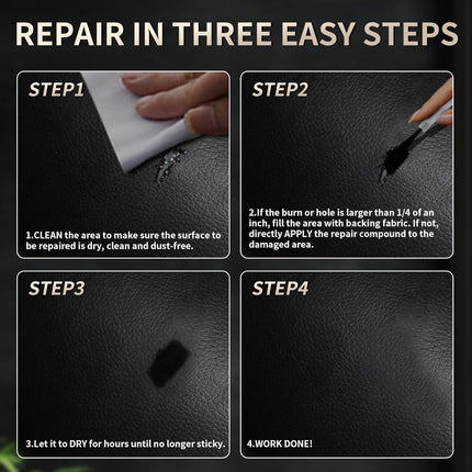 Advanced Leather Repair Gel, 2026 New Leather Repair Kit for Car Seat Vinyl Repair Kit, Professional Leather Repair Coloured Cream Gel, Multifunctional Couch and Jacket Repair Kit (Black)