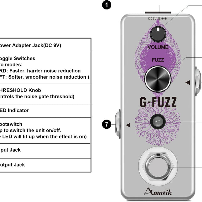 Classic Guitar Pedals Analog Fuzz Effect Pedal Vintage