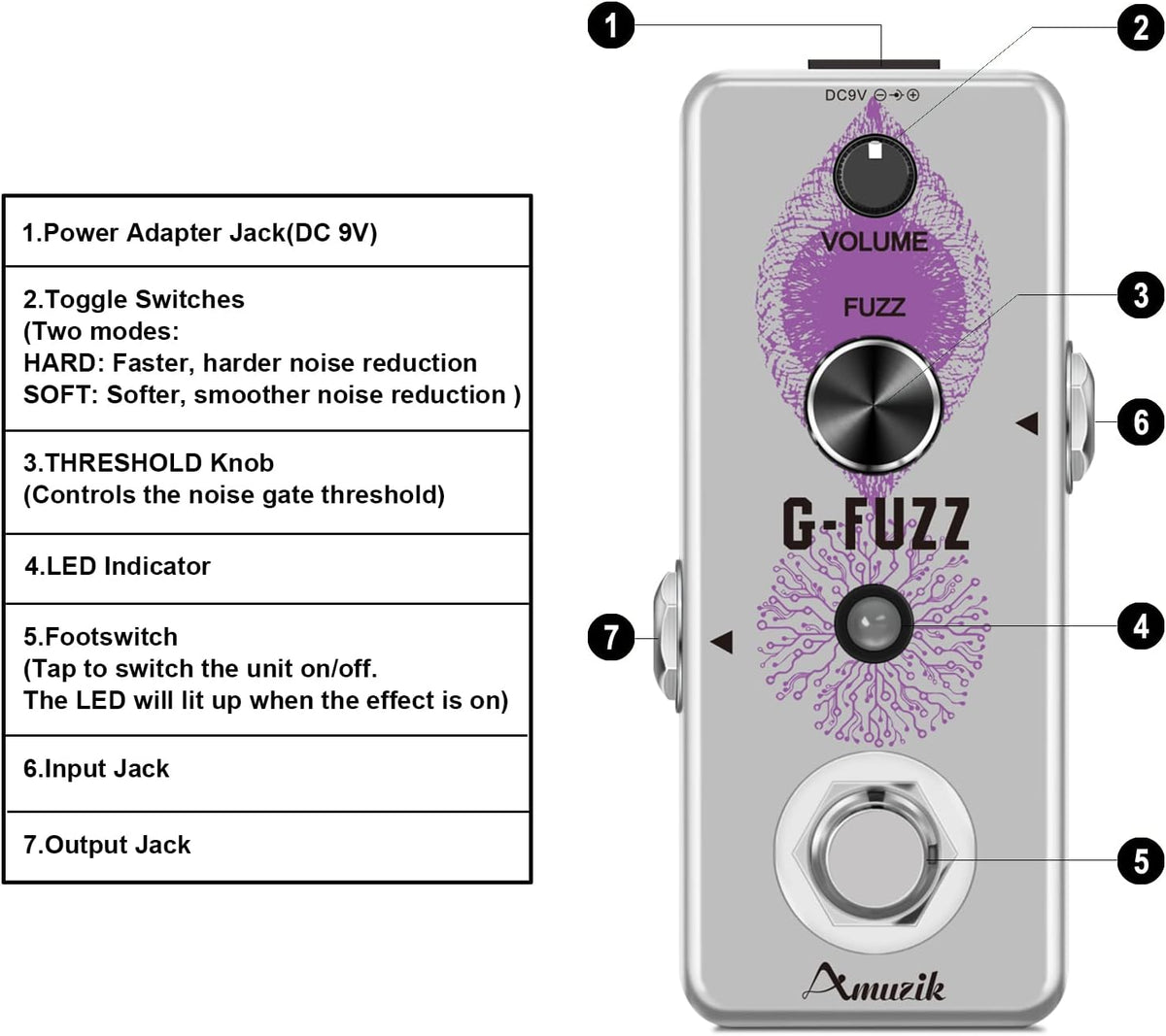 Classic Guitar Pedals Analog Fuzz Effect Pedal Vintage - photo 2