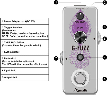 Classic Guitar Pedals Analog Fuzz Effect Pedal Vintage - photo 2