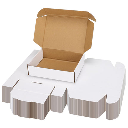 50 Pack 6x4x2 inch Small Shipping Boxes, White Mailing Boxes