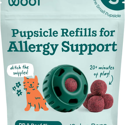 WOOF Pupsicle Refill Pops for Allergy Support for Dogs - Allergy Dog Treats for the Pupsicle Toy to Support Your Dog’s Natural Immune Defenses - Small Pops - 10 Count