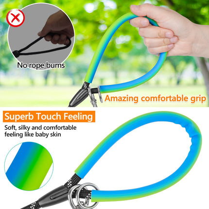 30 FT Dog Leash, Obedience Recall Training Agility Lead, with 2 Swivel Hooks, Reflective Threads and Soft Handle, Puppy Leash for Walking, Hunting, Camping for Small Medium and Large Dogs-Black