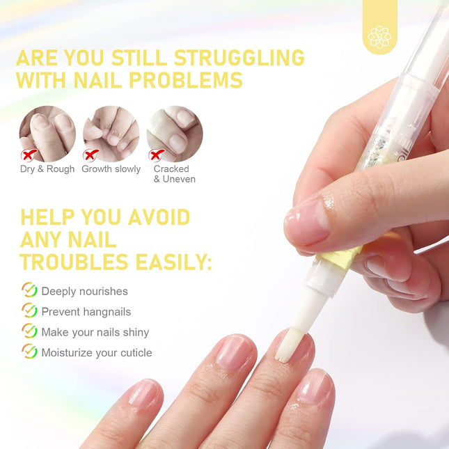 Natural Cuticle Oil Pen: 6PCS Revitalizing Cuticle Oil for Nails with Vitamin E Repaired Cuticles - photo 2