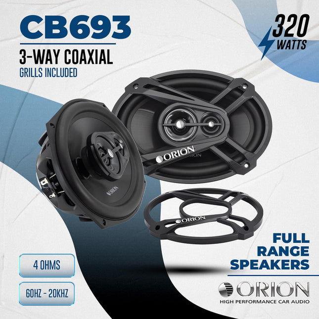 Cobalt Series CB693 6x9-Inch 3-Way Coaxial Car Speakers, Pair