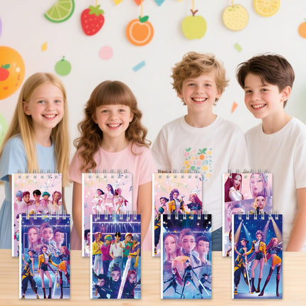 Demon Hunters Birthday Party Supplies, 24Pcs Mini Notepads for Kpop Party Gifts, Goodie Bag Stuffers, Classroom Rewards, 8 Types