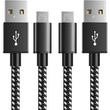 2 Pack 10ft Extra Long Micro USB 2.0 Cable, Nylon Braided Cord