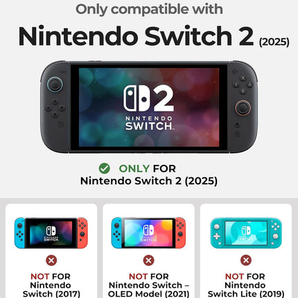 Dexnor for Nintendo Switch 2 Case 2025 Dockable Cover with Flip Stand & Detachable Magnetic Card Holder 3 Games 2 SD Card Storage & Ergonomic Grip & Quick-Release Joy-Con Design