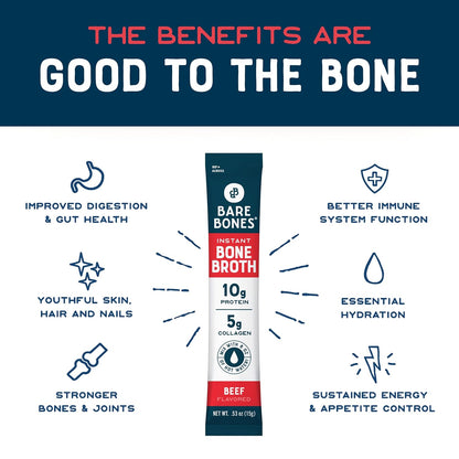 Beef Bone Broth Instant Powdered Mix Packets | 5g Collagen | 10g Protein | Keto & Paleo Friendly | No - photo 3