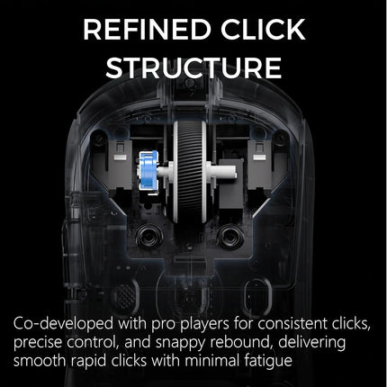 MCHOSE A7 V2 Ultra Wireless Gaming Mouse, 59g Ultra-Lightweight with PAW3950TI Custom Sensor up to 42K DPI, Wired/Wireless Dual 8K Polling Rate, 130 Hour Battery Life & Tri-Mode Connectivity - Black