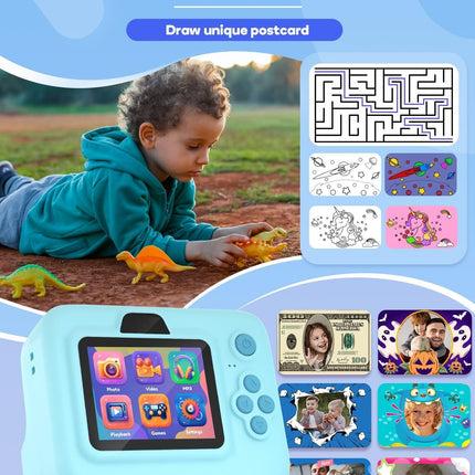 Dylanto Kids Camera Instant Print,1080P Kids Instant Cameras That Print Photos,Christmas Birthday Gifts for Girls Age 3-12,Portable Toy for 3 4 5 6 7 8 9 10 Year Old Girls Boys-Blue
