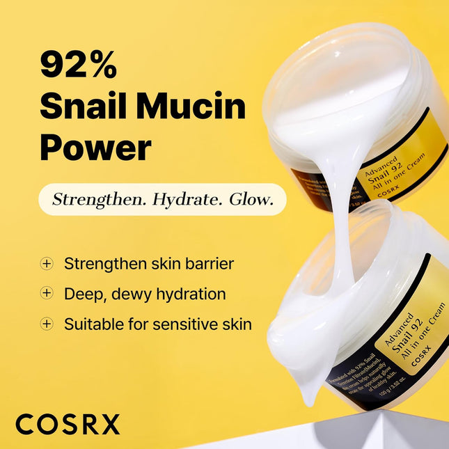 Snail Mucin 92% Face Moisturizer, 3.52 Oz, Lightweight Moisturing Cream