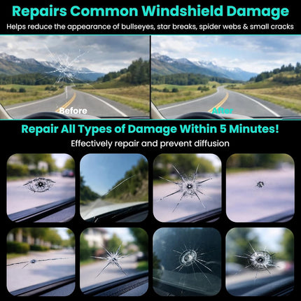 Cracked Windshield Repair Kit for Chips and Cracks, Car Windshield Crack Repair Kit, Glass Repair Liquid for Cracks, Rock Chip Repair Kit Windshield, Windshield Chip Repair Kit. (1)