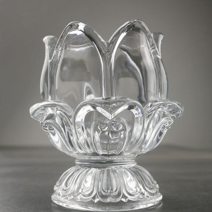 Toothpick Holder, Decorative Crystal Glass Toothpick Dispenser with 450 Bamboo Toothpicks