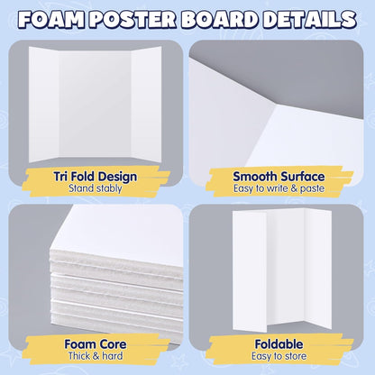 2 Pack White Trifold Poster Board 36" x 48" Foam Core - photo 3