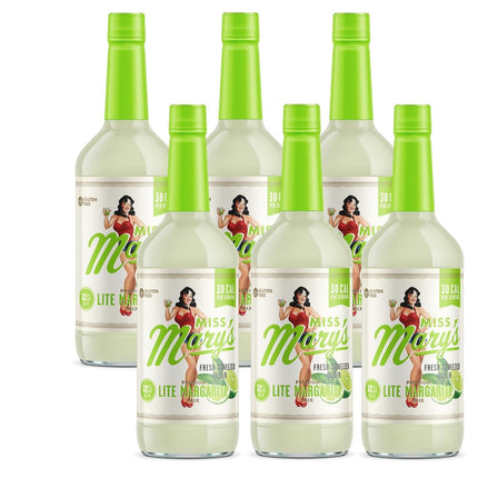 Miss Mary's Lite Margarita Mix, Keto Friendly, Low Sugar Drink Mixer, All Natural Ingredients, Low Calorie, Low Carb, 6 Pack