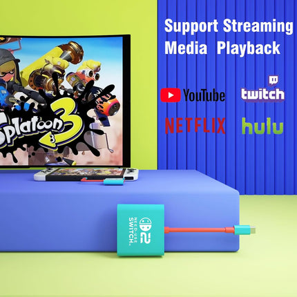 PURBHE Docking Station for Nintendo Switch 1/2 and Steam Deck, Support TV Dock Mode, Portable TV HDMI Adapter Accessories for Nintendo Switch 1 and OLED and 2, USB C to HDMI 2.0 Adapter