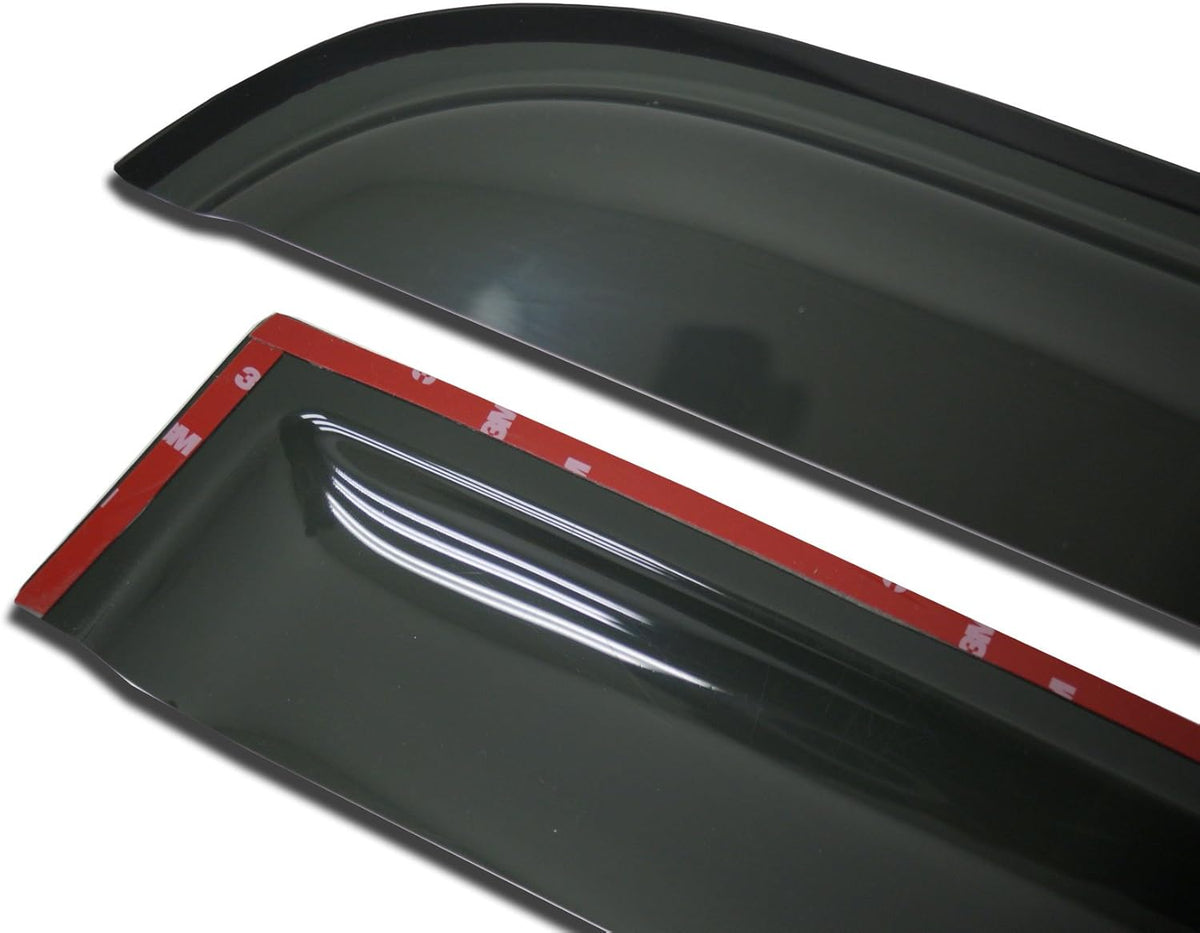 Outside Mount Window Visor Deflector Rain Guard Dark Smoke 2-pc Set, Compatible with 2008-2014 Smart - photo 2