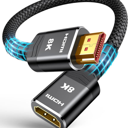 8K 4K HDMI Extender - 0.5FT, Ultra High Speed HDMI Adapter Male to Female, Compatible with PS5, Roku Stick, Blu Ray Player, HDTV, Laptop