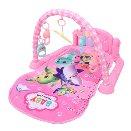 Fafeicy Baby Gym Play Mat, Music Activity Center with Detachable Piano and Toys for Motor Skills Development, Sensory Play and Early Learning
